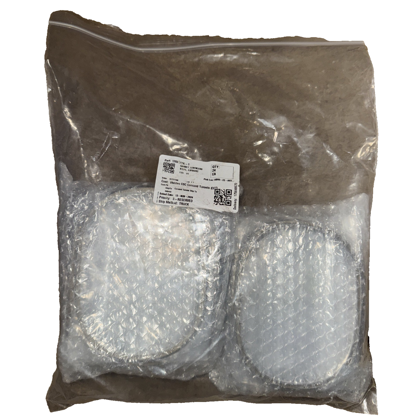 Wabtec 128X1006-1 Gasket, Stainless Steel, Exhaust (OEM) 24 Pack