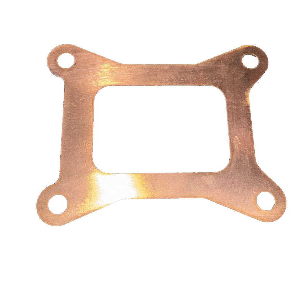 Metal Intake Manifold Spacer, Unbranded – a copper plate with a hole for the bottom