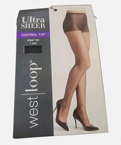 West Loop Ultra Sheer Toe Control Top Size C - Jet Black | Elegant & Durable – ultra sheer control top tight