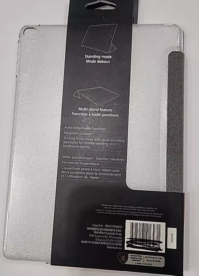 BlackWeb iPad Air 1/2 / iPad 9.7 Inch Folio Case - Reliable Protection – the case is white and has a black label