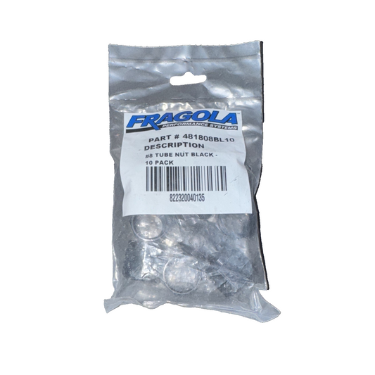 Fragola -8AN Tube Nut Black 10 Pack #481808BL10