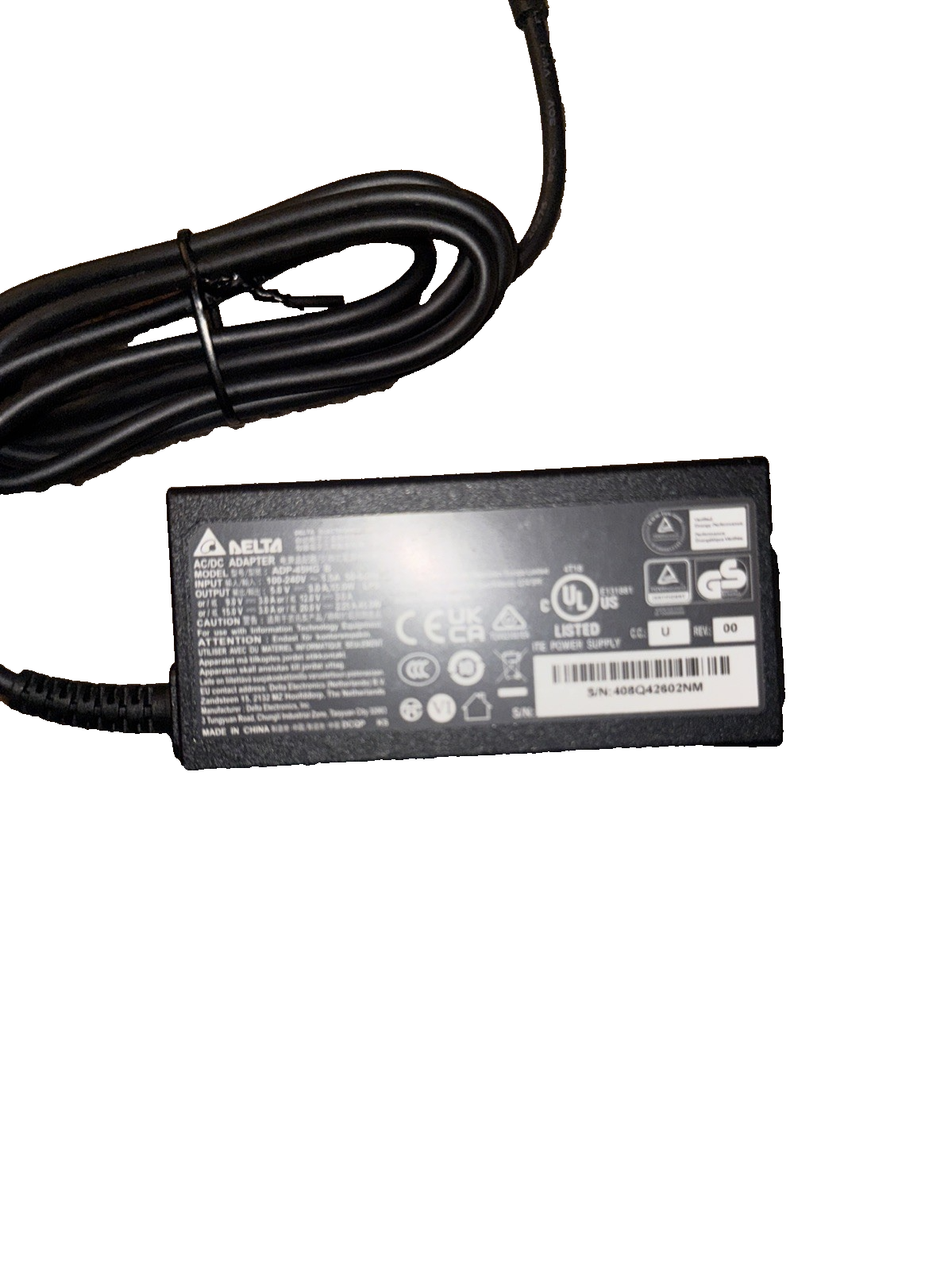 ADP-45HG B Delta AC/DC Adapter (Missing Wall Plug)
