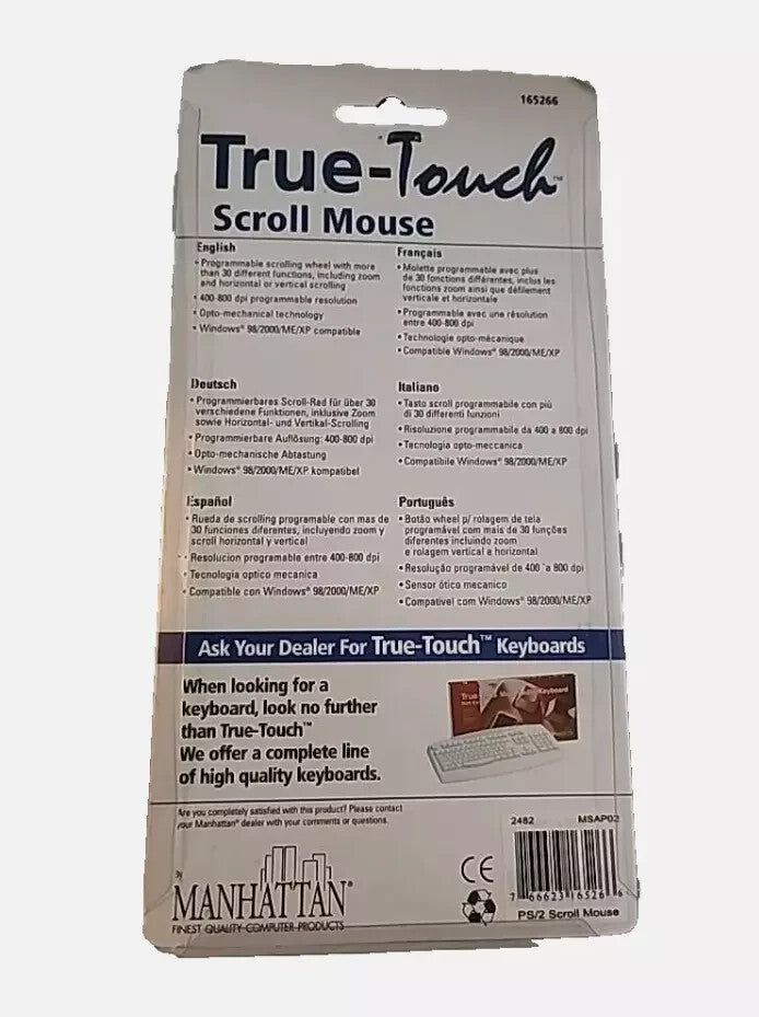 True-Touch Scroll Mouse - Ultra-Sensitive Touch Navigation, Ergonomic Design, True Touch – a package of tu - tue