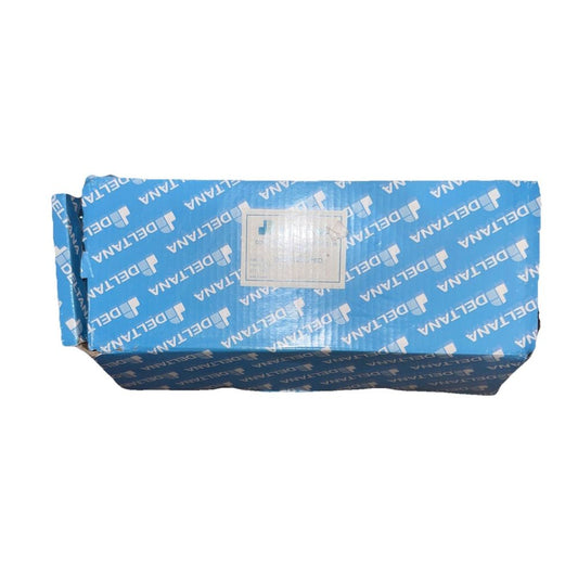 Deltana DASH95U26D Solid Brass Double Action Spring Hinge with Solid Brass Cover – a blue and white bag with a white logo on it