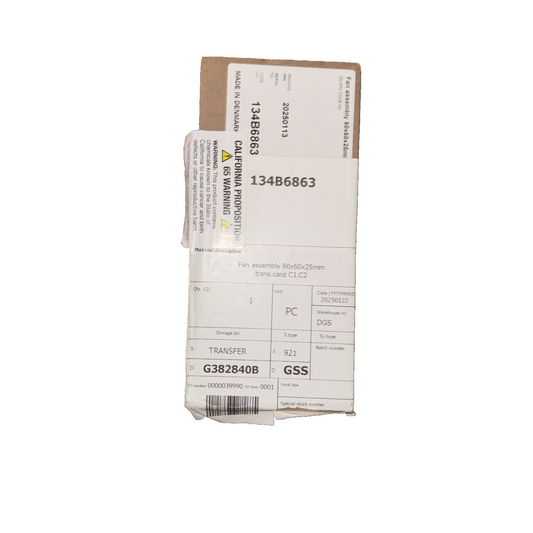 134B6863 Fan Assembly 60x60x25MM Trans. Card C1, C2