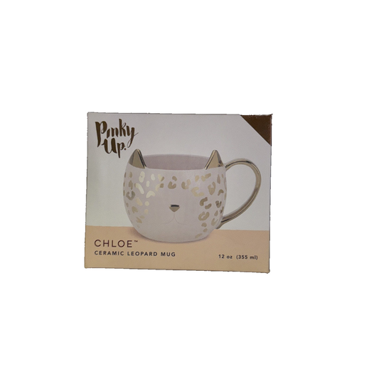 Chloe Pink Leopard Cat Mug By Pinky Up
