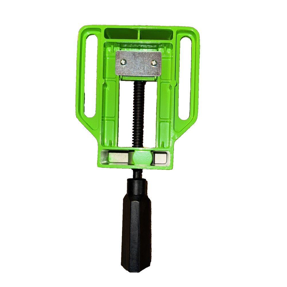 Precise and Powerful Flat Vice, Unbranded – a green plastic hand held with a black handle