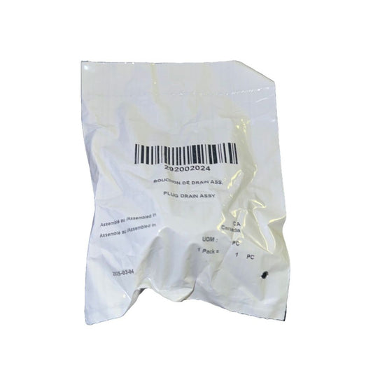 Sea-Doo New Drain Plug Assembly, 292002024 – a white plastic bag with a barcode label