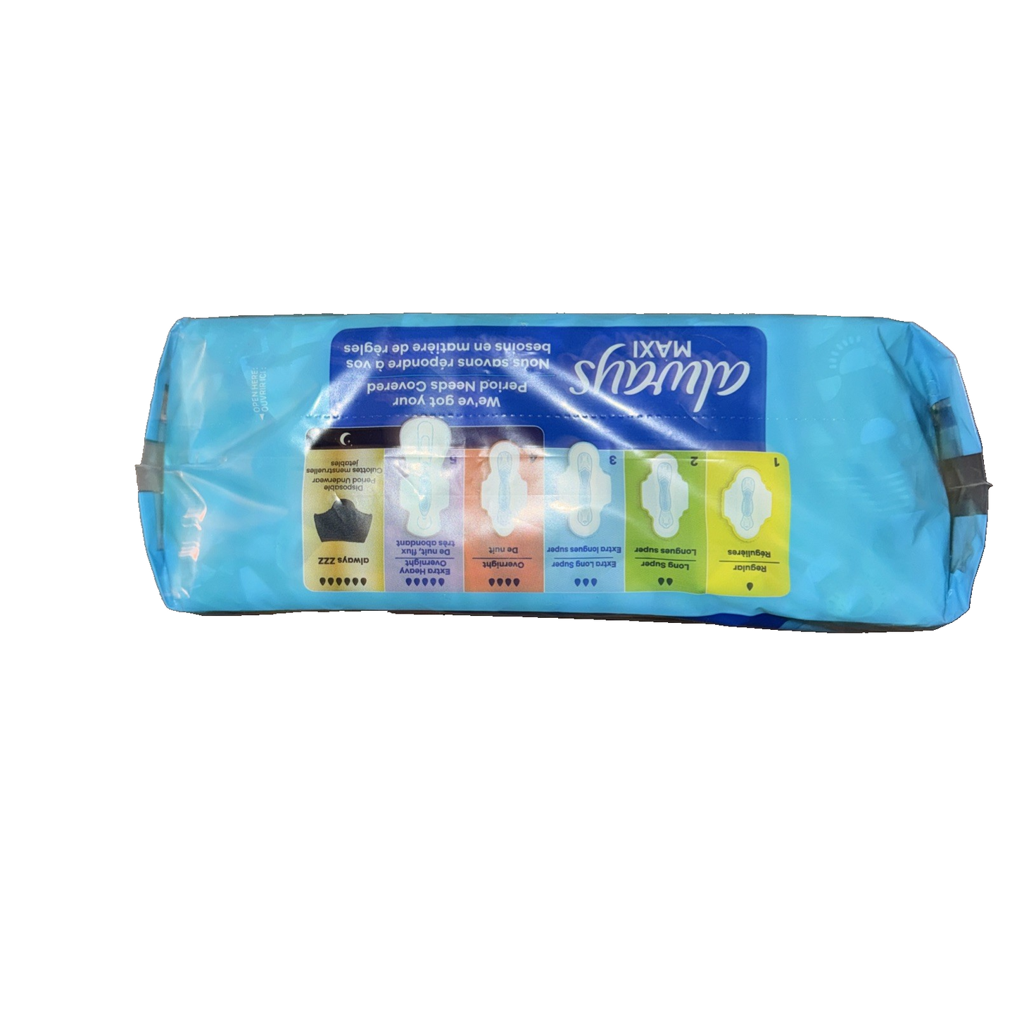 Maxi Pads Size 2 Long Super Absorbency Unscented with Wings, 32 Count
