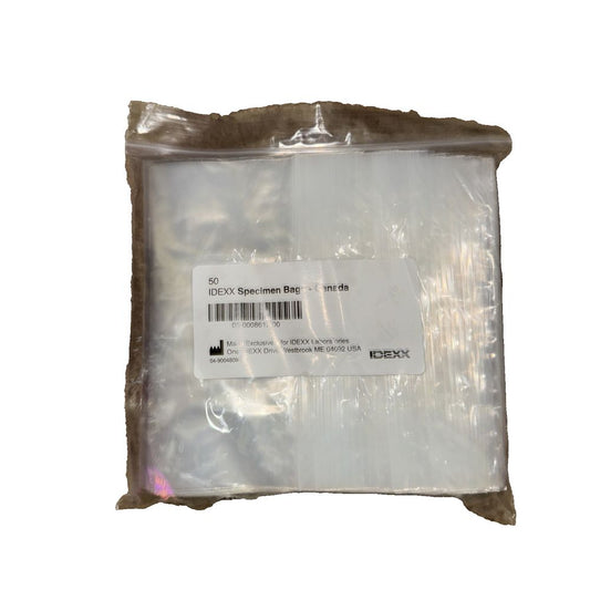 IDEXX Specimen Bags 50 Pack – a bag of white plastic material