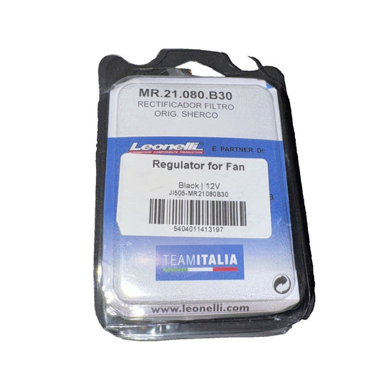 Leonelli Black 12V Regulator For Fan – a picture of a label for a label