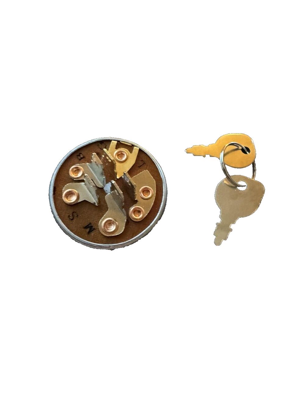 DVPARTS Starter Ignition Switch for John Deere 130 160 165 170 175 180 185 240 – a small metal key with a key on it