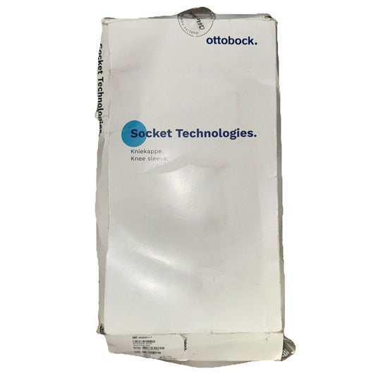 Ottobock Derma ProFlex Sleeve, Anatomical Pre-Shaped, Vacuum Suspension 453A3=1- – a white box with a blue logo on it