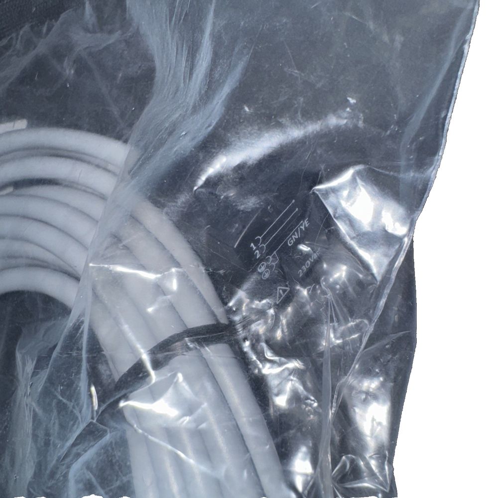 FESTO Plug socket with cable KMEB-1-230AC-5 151691 – a bag of white wires and a black bag of white wires