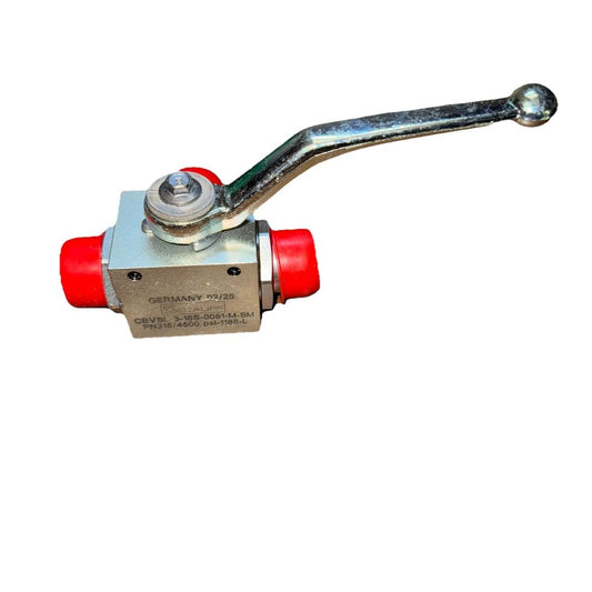 Manitou valve 52514004 CBVSL-3-16S-0081-M-SM / P0RS 9945 – a red ball valve with a lever