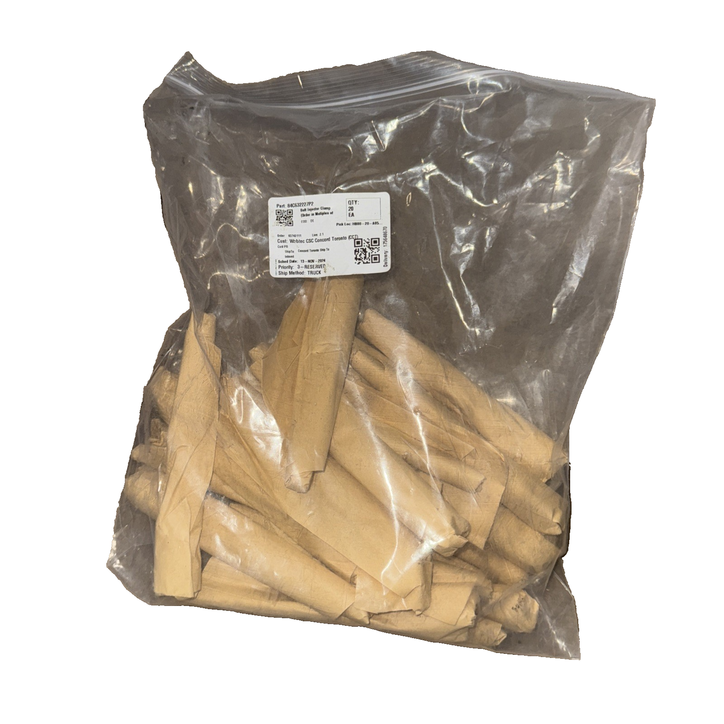 Wabtec 84C632227P2 Bolt Injector Clamp, Critical Clean Parts 20 Pack