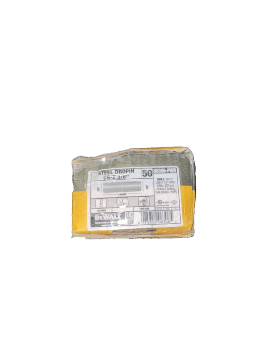 Dewalt 06306 Steel Dropin Anchor Quantity 50 Bolt Size 3/8 Inch