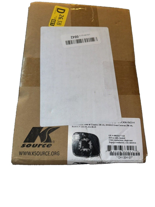 Fit System - 33241 Driver Side Heated Mirror Glass w-Backing Plate, Chrysler Tow – a box of white paper with a yellow label