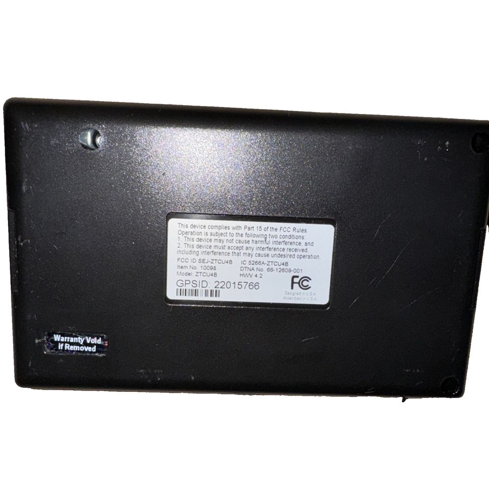 Freightliner ECU Zonar Module - P/N 66-12609-000 – a black box with a white label on it
