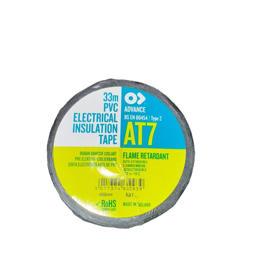 Advance AT7 PVC tape 50mm x 33m Black – a7 electric insulation tape