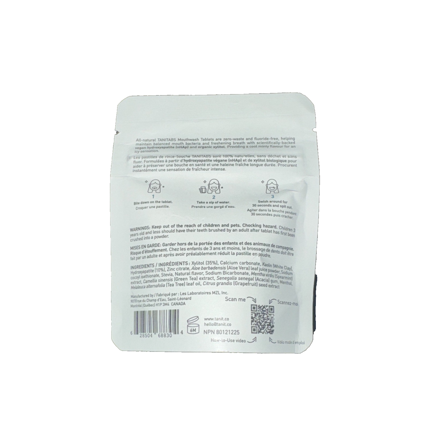 TANIT Mouthwash Tabs, Fresh Mint, 62tab pch