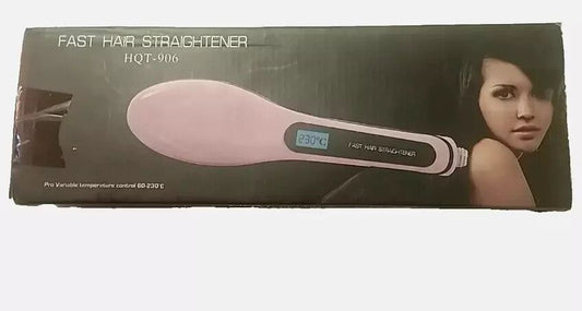 Simply Fast Hair Straightener HQT-906 - Professional Ceramic Styling Brush, Unbranded – a box with a pink hair dryer