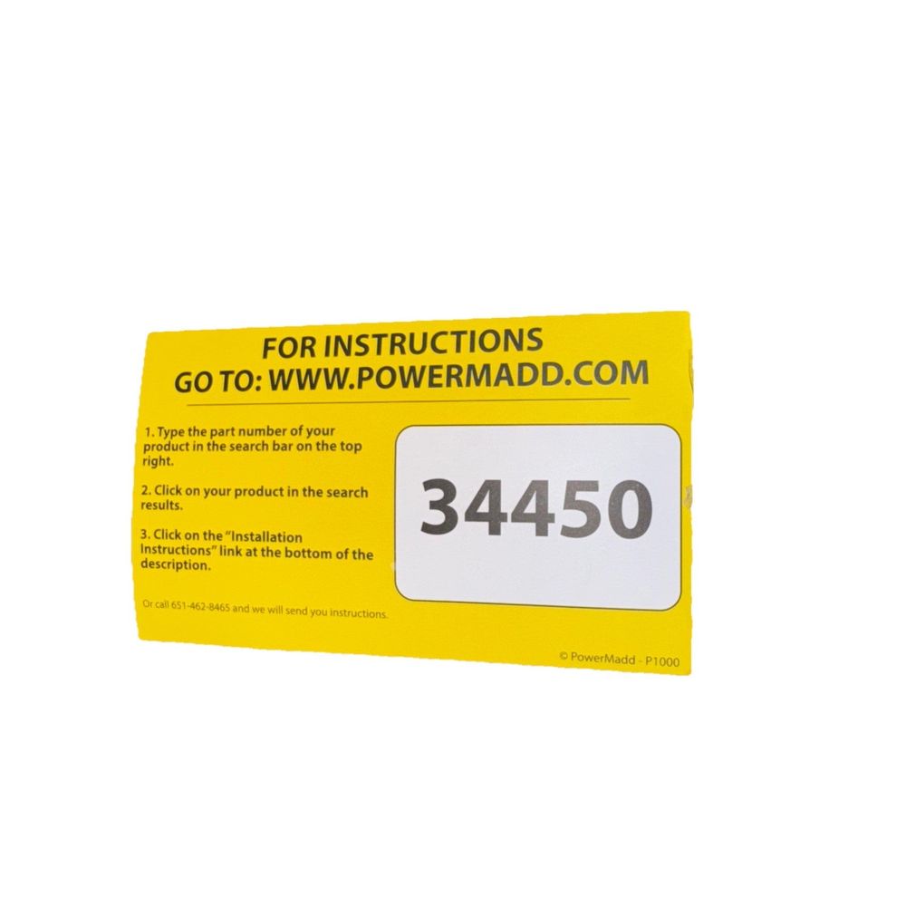 PowerMadd 34450 Black Sentinel Handguard Snowmobile Mount Kit – a yellow business card with the number 34