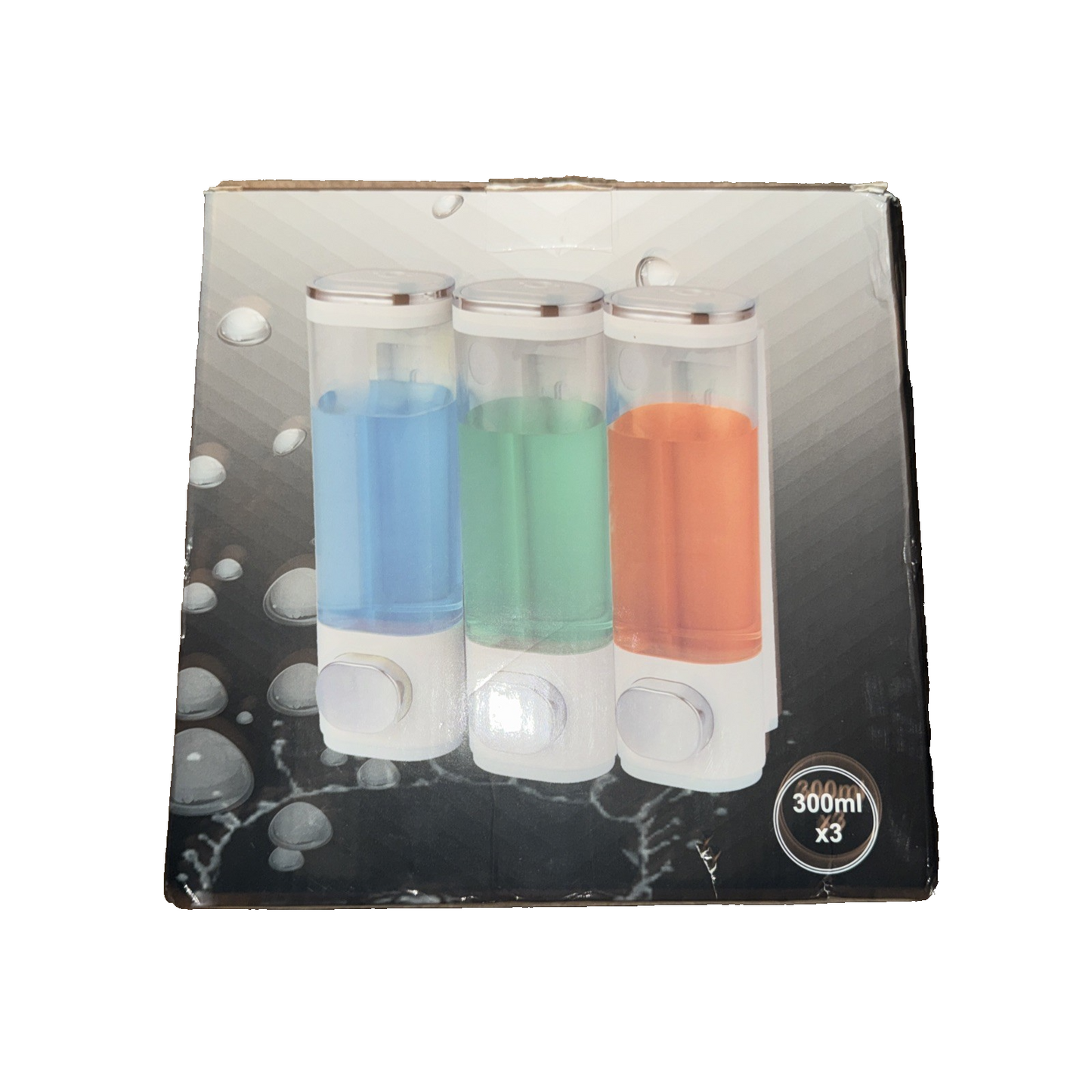 Soap Dispenser with Button 3 Pack 300Ml Capacity Each Black