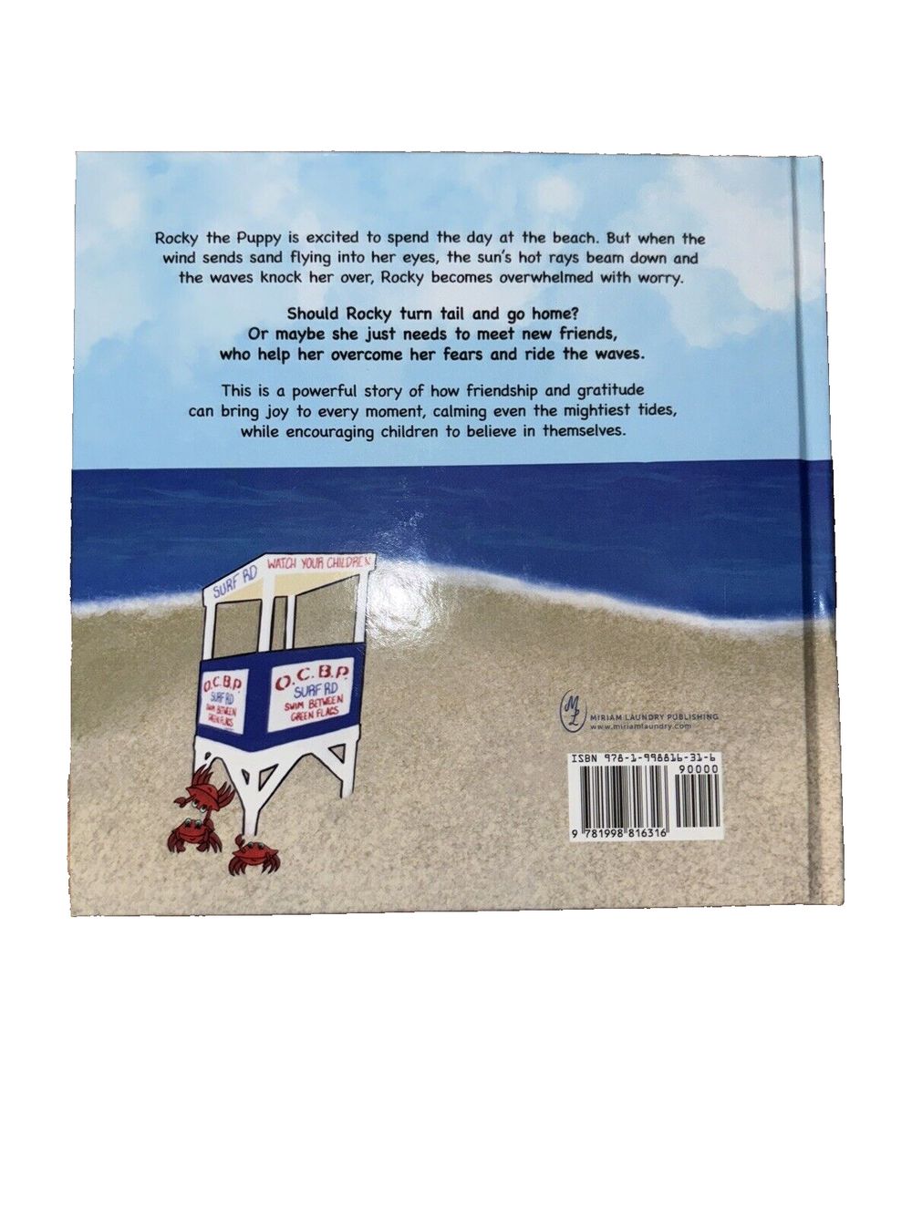 The Adventures of Rocky Don't Worry Rocky, DaveyDooDeals – the book cover for the book, the beach