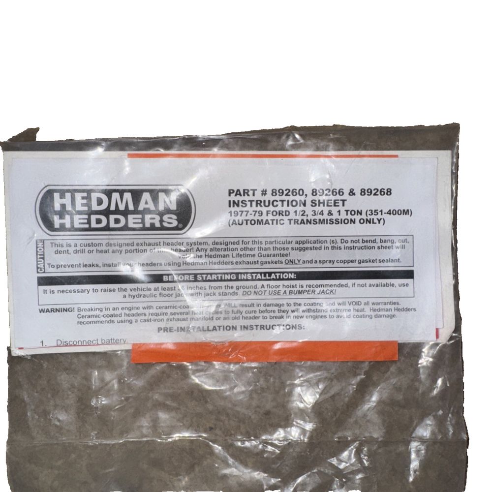 Black Long-Tube Headers for 1977-79 2WD Ford F150-F350 Trucks 1/2, 3/4 & 1 Ton 2, Hedman Hedders – a package of cement for a concrete floor