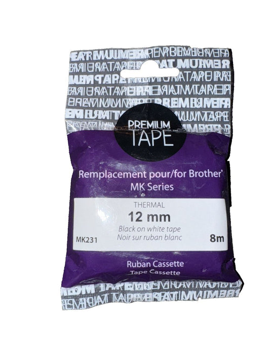 Tape-P-Touch M Series Compatible, 12Mm Black On White, DaveyDooDeals – a purple colored ink pad with a white ink pad