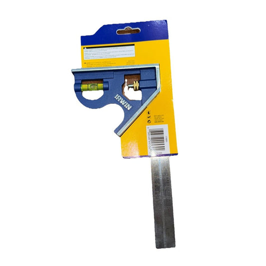 Irwin Tools Combination Square, Metal-Body, 12", 1794469 , Blue – a tool for measuring the width of a piece of metal