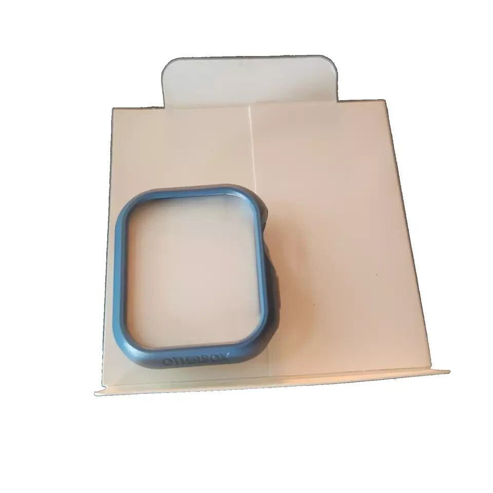 OtterBox All Day Case for Apple Watch Series 7/8/9 (45mm) - Fine Timing (Grey) – a cardboard box with a blue plastic ring