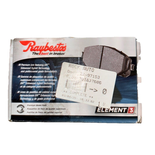 Raybestos EHT1779 Disc Brake Pad – a box of brake pads for the front of a car