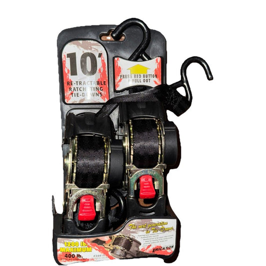 Erickson 34415 Pro Series Black Retractable Ratcheting Tie-Down Strap (Pack of 2 – the ultimate survival kit includes two survival belts an…