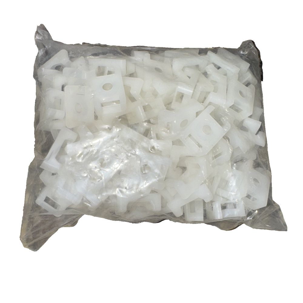 The Cimple Co Cable Tie Mounting Base White Mount Saddle Type 100 Pack – a bag of white plastic chips