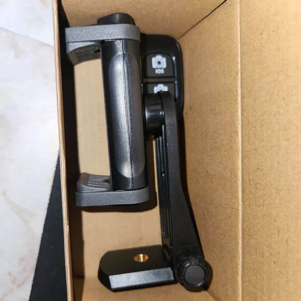UBeesize Cell Phone Tripod Mount with Wireless Remote, Selfie Stick Monopod Hea – a black door handle in a cardboard box