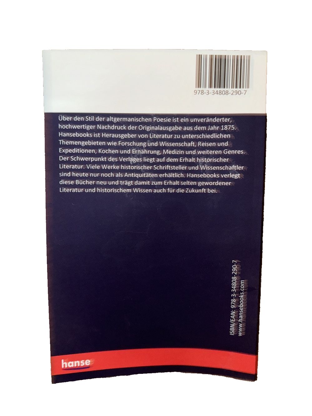 ber den Stil der altgermanischen Poesie, DaveyDooDeals – the back of a book with a barcode