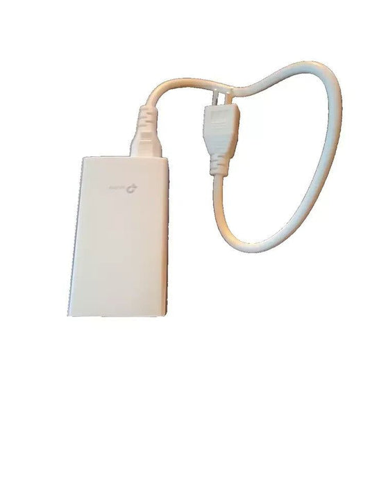 TP-Link Gigabit 48VDC Passive PoE Adapter (TL-POE4824G) – Power Over Ethernet – a white usb cable connected to a white usb cable