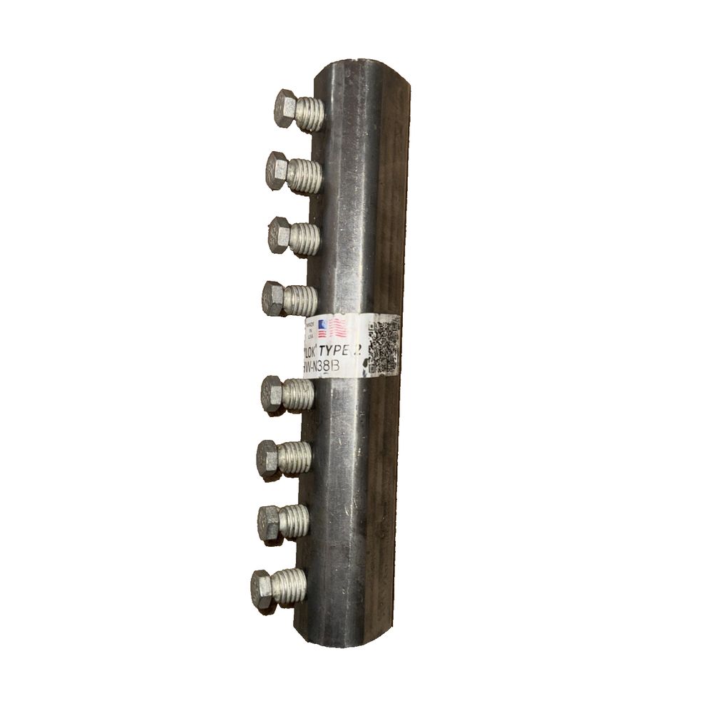 Bar Splice Screw Lok Type 2 05ZBA-HW-N38B – a metal pole with four bolts on it