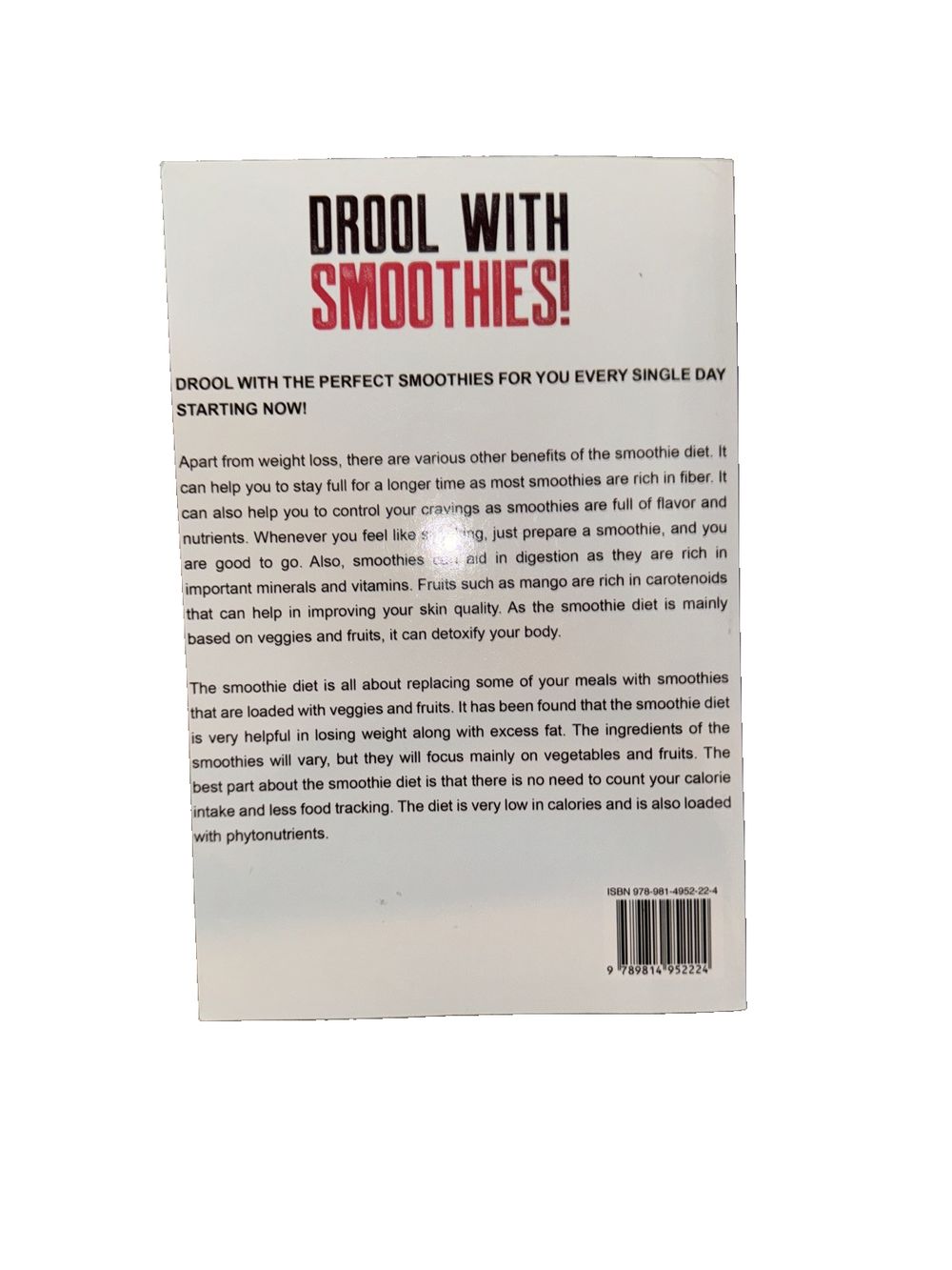 Diet Smoothies For Weight Loss: DROOL WITH SMOOTHIES - 50 Smoothie Recipes For D, DaveyDooDeals – the back of a book with a white background