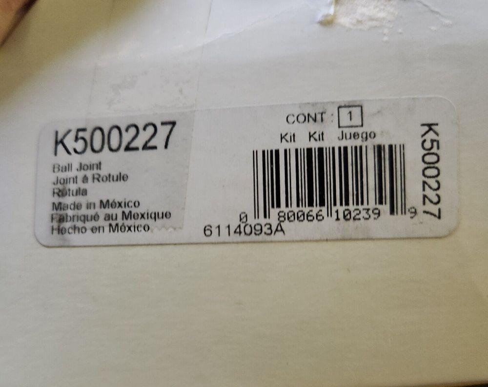 MOOG K500227 Front Lower Suspension Ball Joint for Chevrolet Equinox – a white box with a label on it