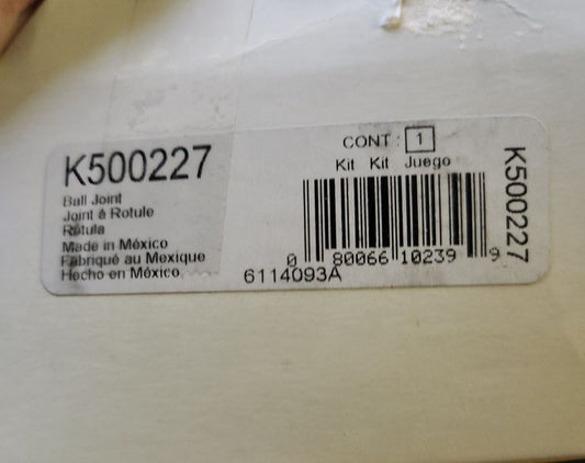 MOOG K500227 Front Lower Suspension Ball Joint for Chevrolet Equinox – a white box with a label on it