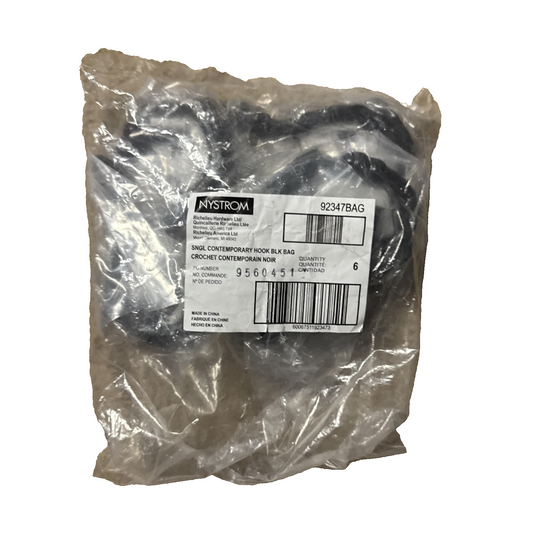 Nystrom Double Hook Wrought Iron 92347BAG 6 Pack