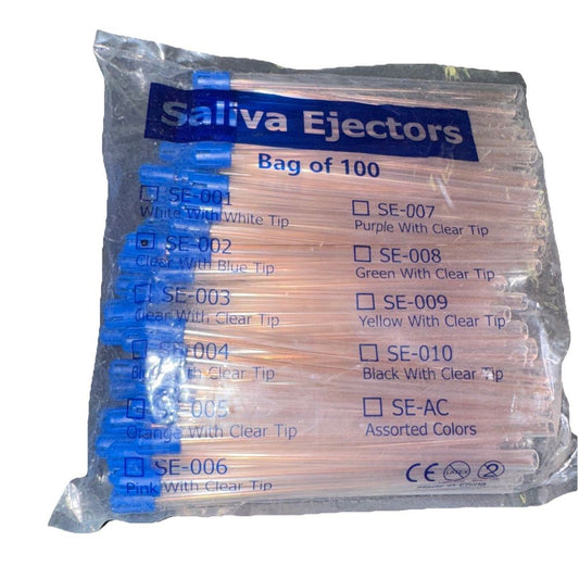 Saliva Ejectors Bag of 100 Se-002, Unbranded – a bag of 50 clear plastic bags