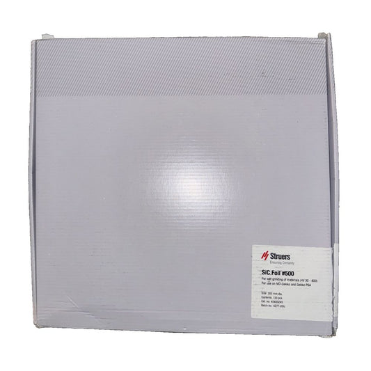 SIC Foil #500 300MM Dia 10 Pieces 40400245, Struers – a white box with a white label on it