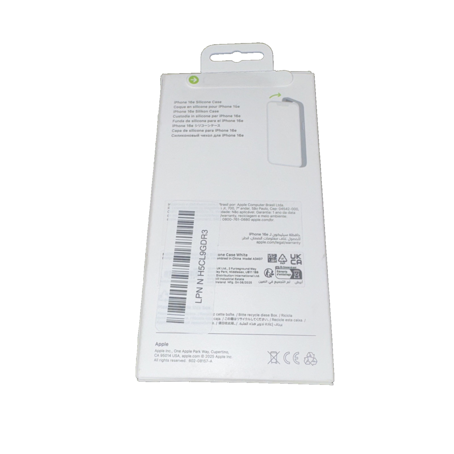 Apple Iphone 16 E Silicone White Case