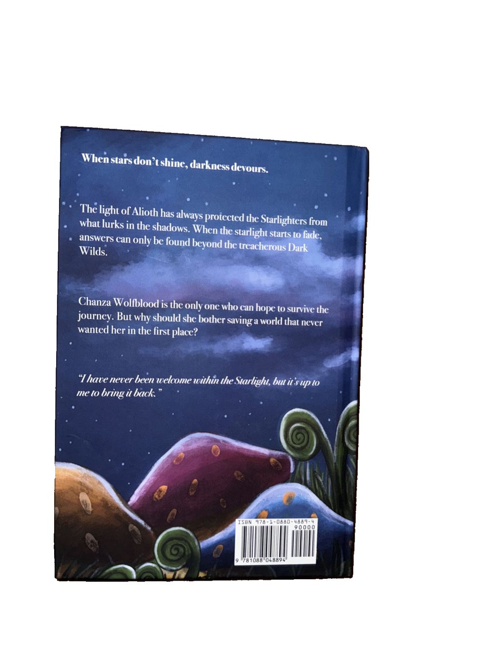 Fading Starlight, Chanza Wolfblood: Book One, DaveyDooDeals – the book cover for the book, which is written by a young boy