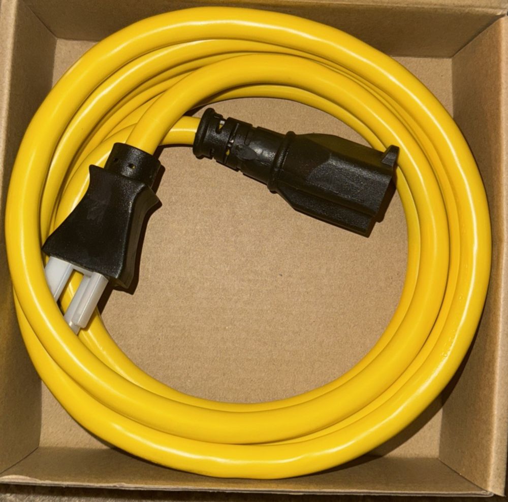 ADC-0037 10-Ft Nema 6-20P Extension Cord 12 AWG Yellow/Black, Unbranded – a yellow extension cord in a cardboard box
