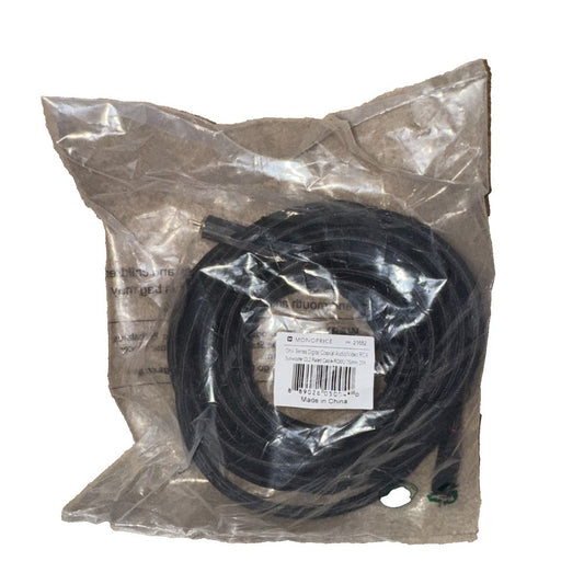 Monoprice Onix Series Digital Coaxial Audio/Video RCA Subwoofer CL2 25Ft – a black cable in a plastic bag